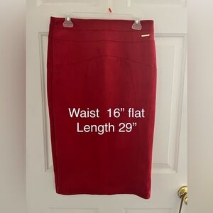 Elegant Red Pencil Skirt